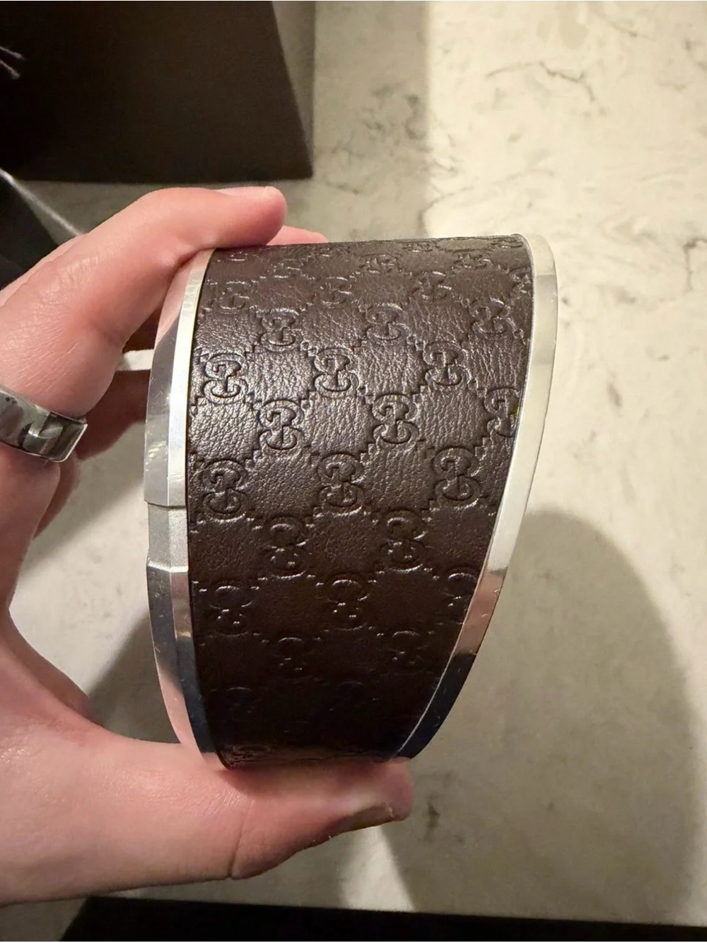 Gucci Brown Box with Gold Logo and Brown Tag